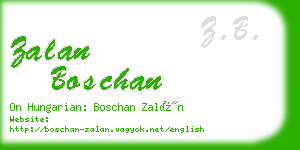 zalan boschan business card